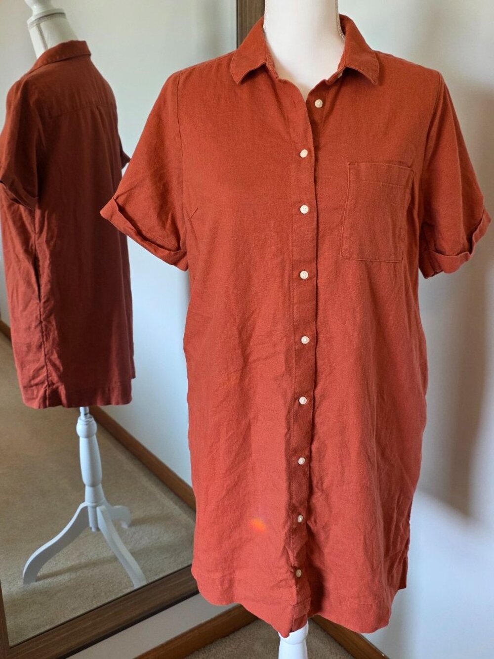 Old Navy Linen Blend Shirtdress